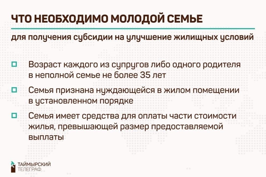 Условия использования средств программы поддержки семьи для благоустройства жилья